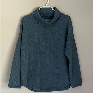 Southern Tide Women's Textured Green Cowl Neck Sweater